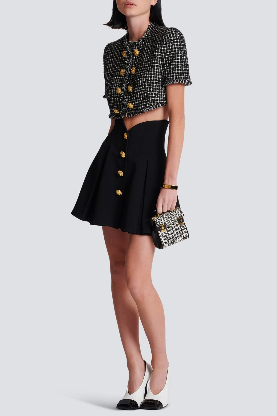 Rayne Gold Buttoned Mini Skirt Flowering Girl