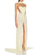 Merab Yellow Slit Maxi Dress Flowering Girl