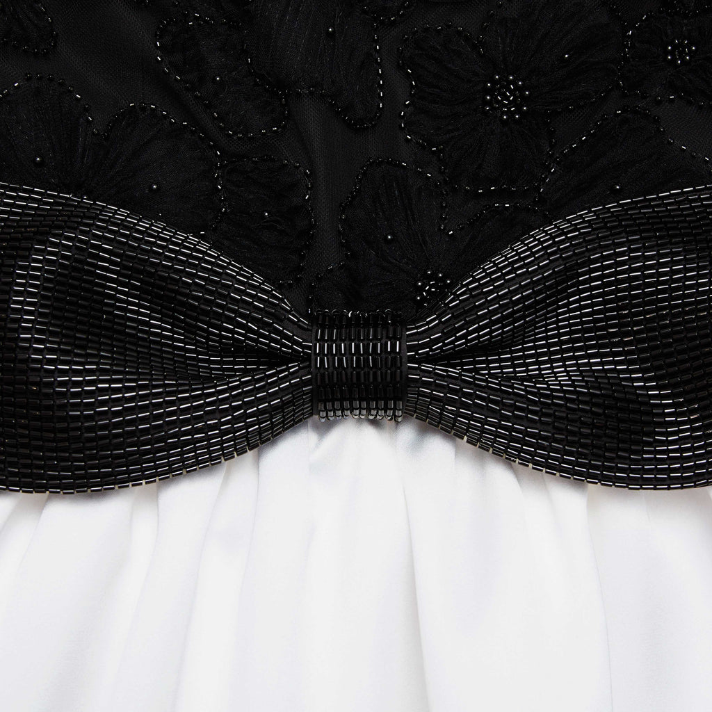 Black And White Tulle Mini Dress Flowering Girl