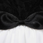 Black And White Tulle Mini Dress Flowering Girl