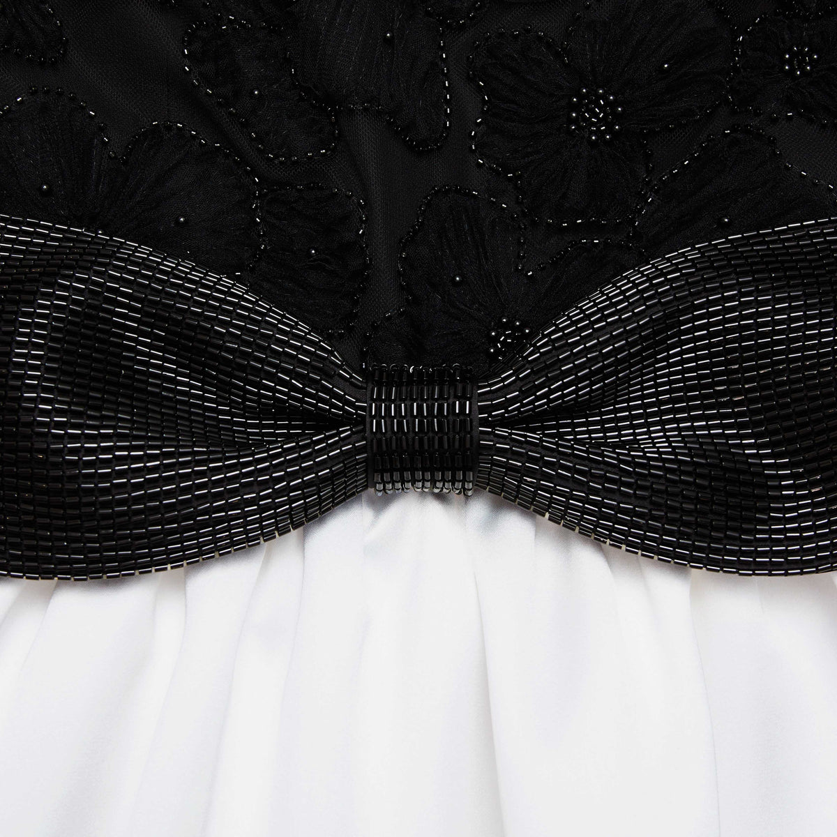Black And White Tulle Mini Dress Flowering Girl