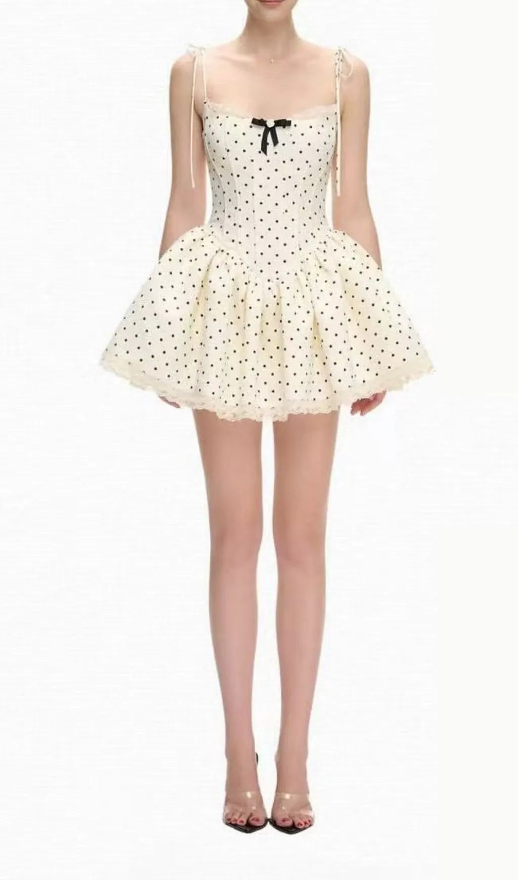 Katrien Strappy Dot Corset Mini Dress Flowering Girl