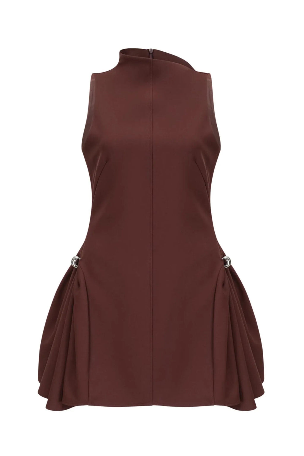 Asymmetrical Flared Mini Dress Flowering Girl