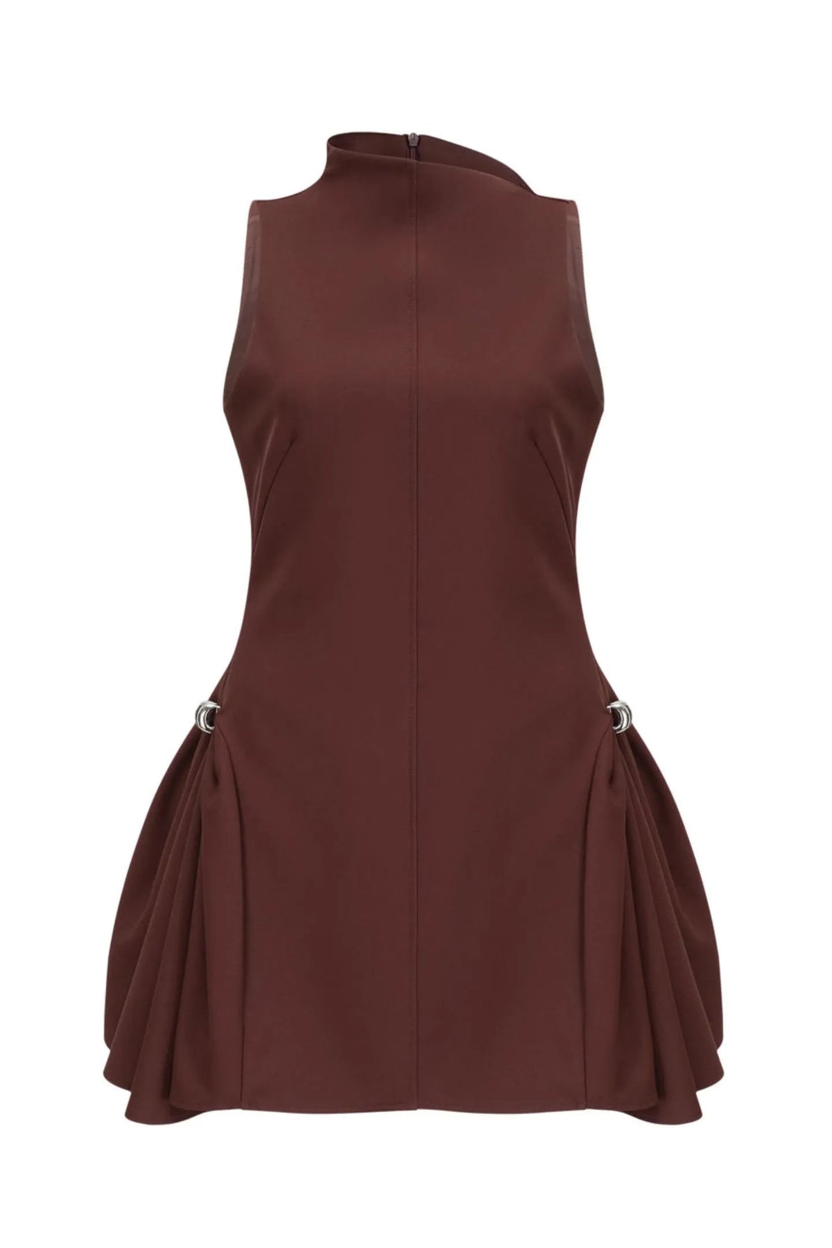 Asymmetrical Flared Mini Dress Flowering Girl