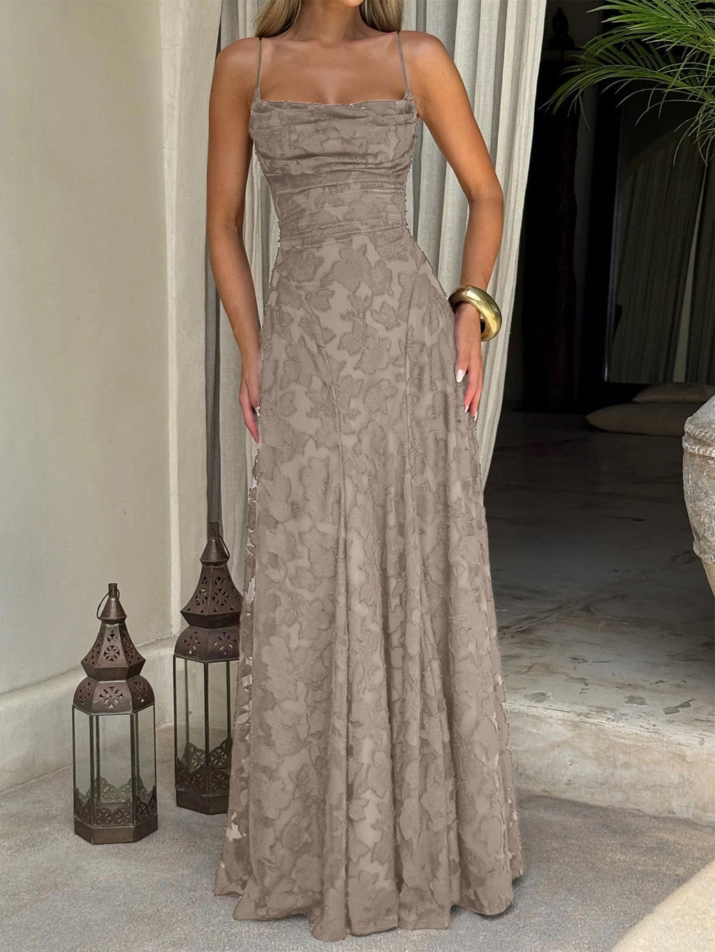 Francis Maxi Dress-Khaki Flowering Girl
