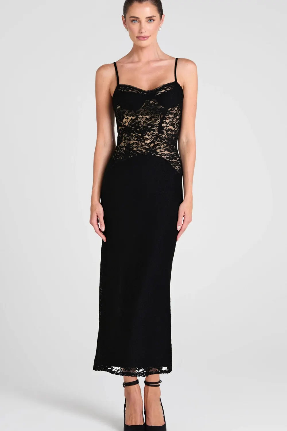 Spaghetti Lace Maxi Dress Flowering Girl