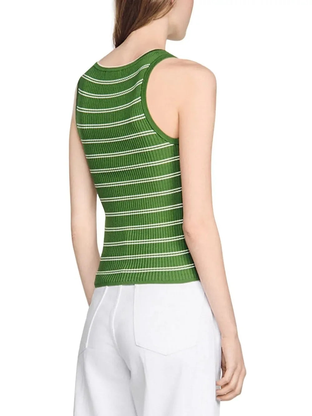 Striped Tassel Trims Vest Top Flowering Girl
