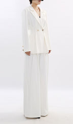 Janine White Blazer & Trousers Set Flowering Girl