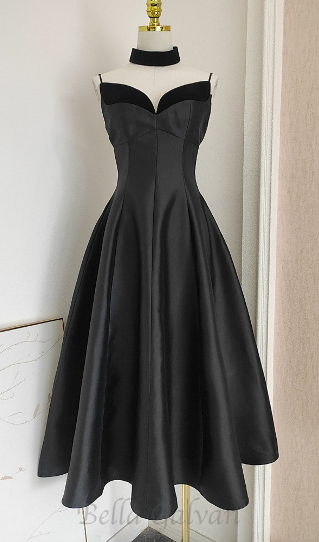 patchwork midi dress in black Flowering Girl