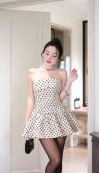 Lumi Dot Strapless Mini Dress Flowering Girl