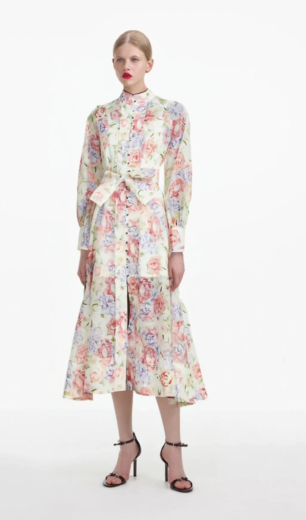 Éliane floral-print flared midi dress Flowering Girl