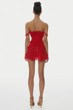 Nirva Off Shoulder Ruffle Mini Dress Flowering Girl