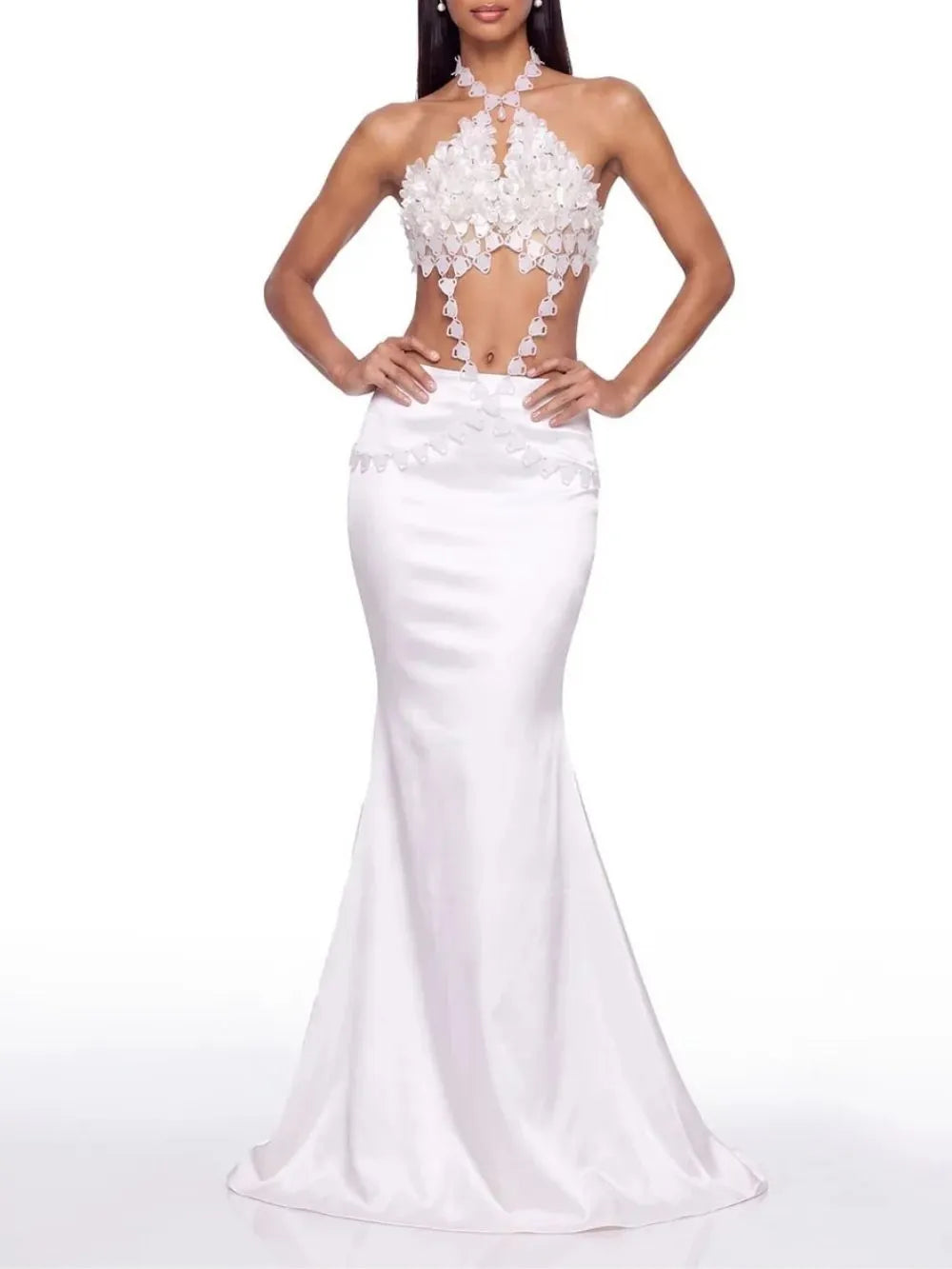 Aroxis Halterneck Mermaid Skirt Set Flowering Girl
