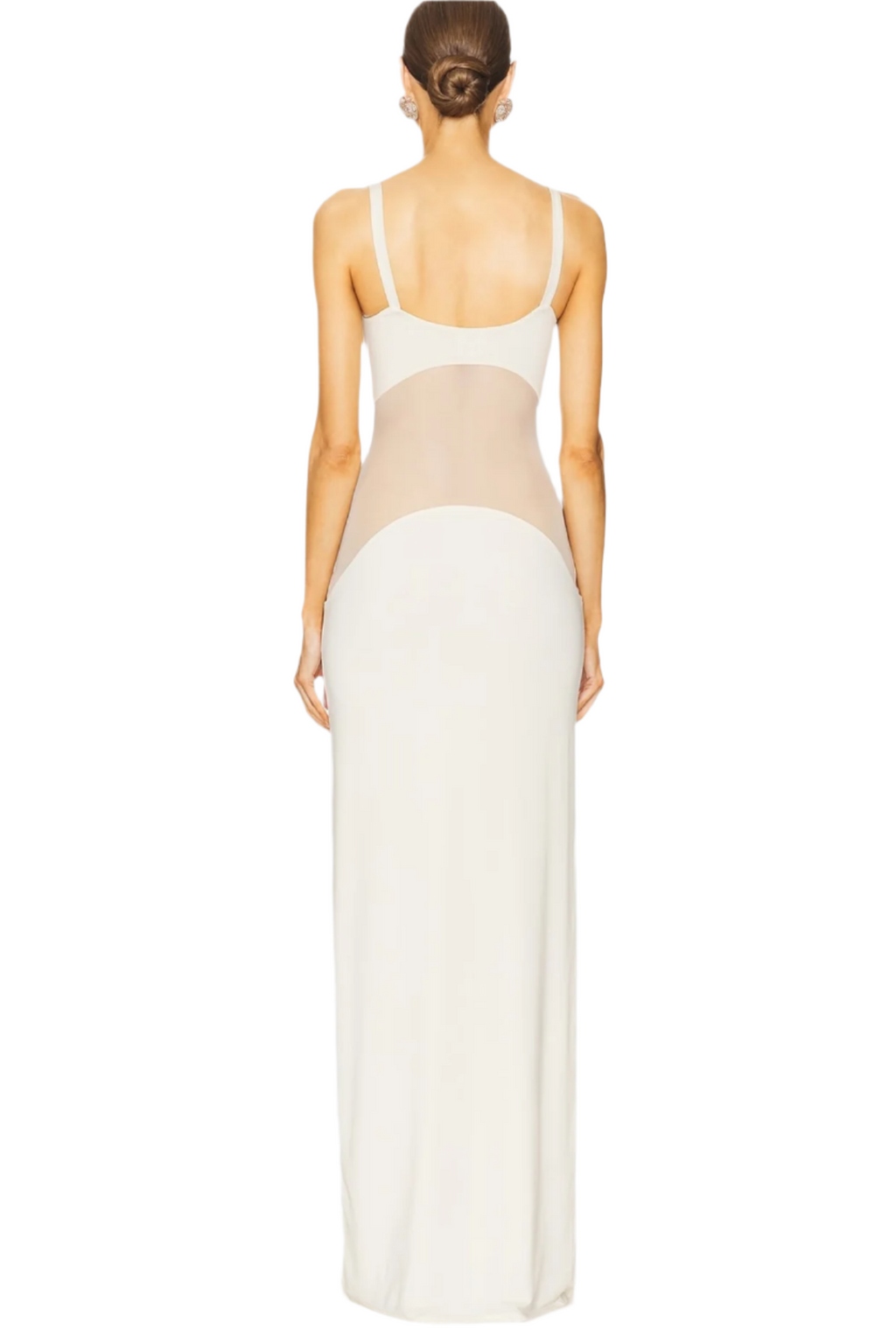 Dajoa Mesh Curve Maxi Dress - White Flowering Girl