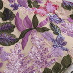 Martine Strapless Flower Sequin Embroidery Mini Dress Flowering Girl