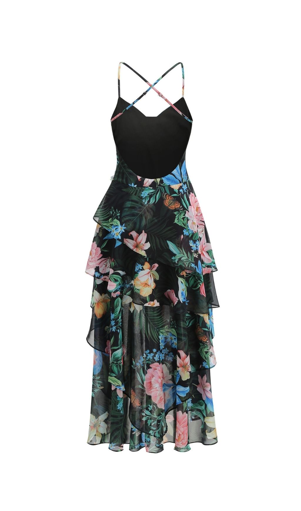 Kinnia Printed Backless Maxi Dress Flowering Girl