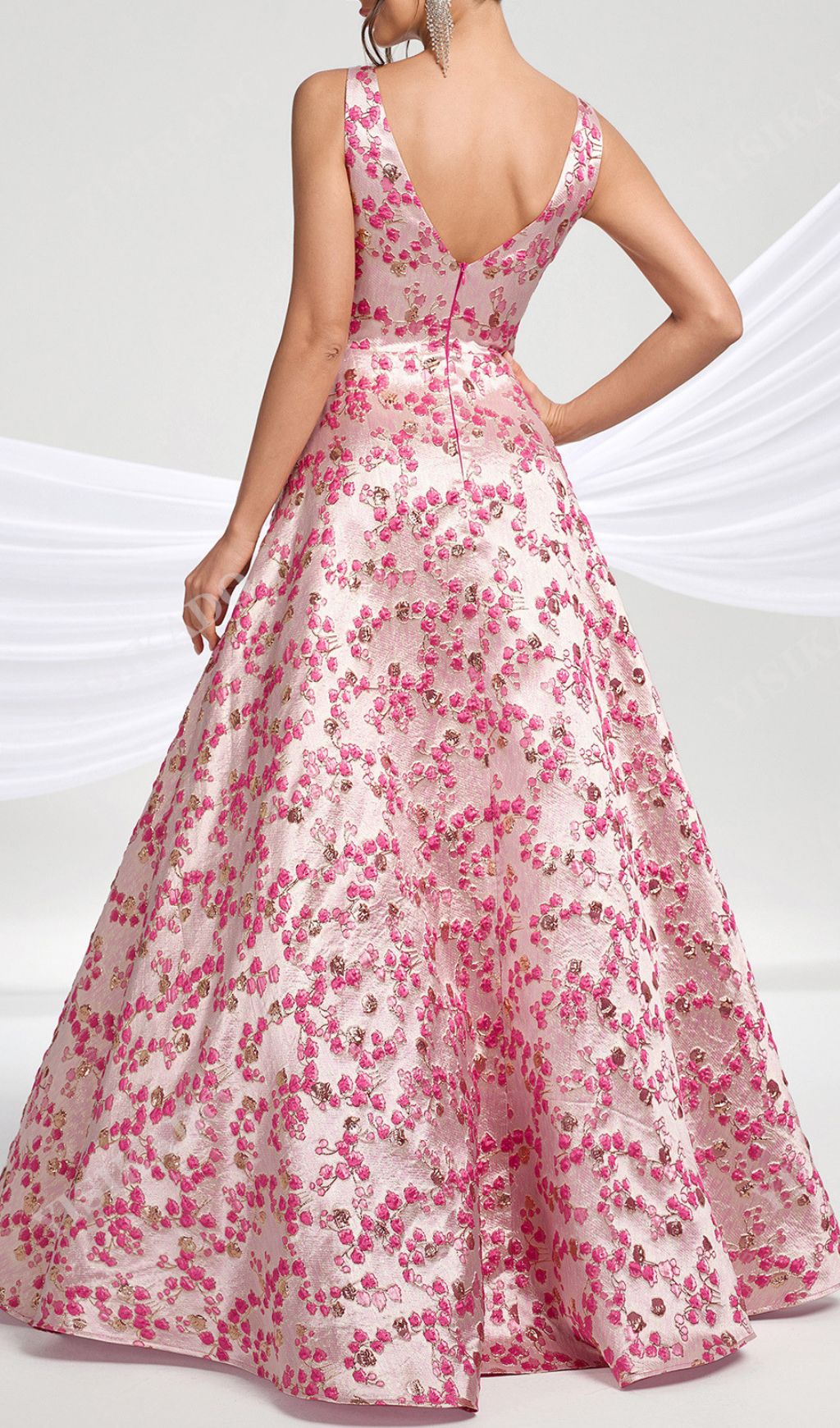 Hamida Floral V-Neck Maxi Dress Flowering Girl