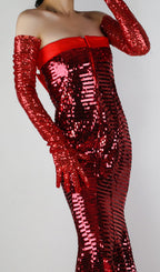 Bling Sequin Gloves Flowering Girl