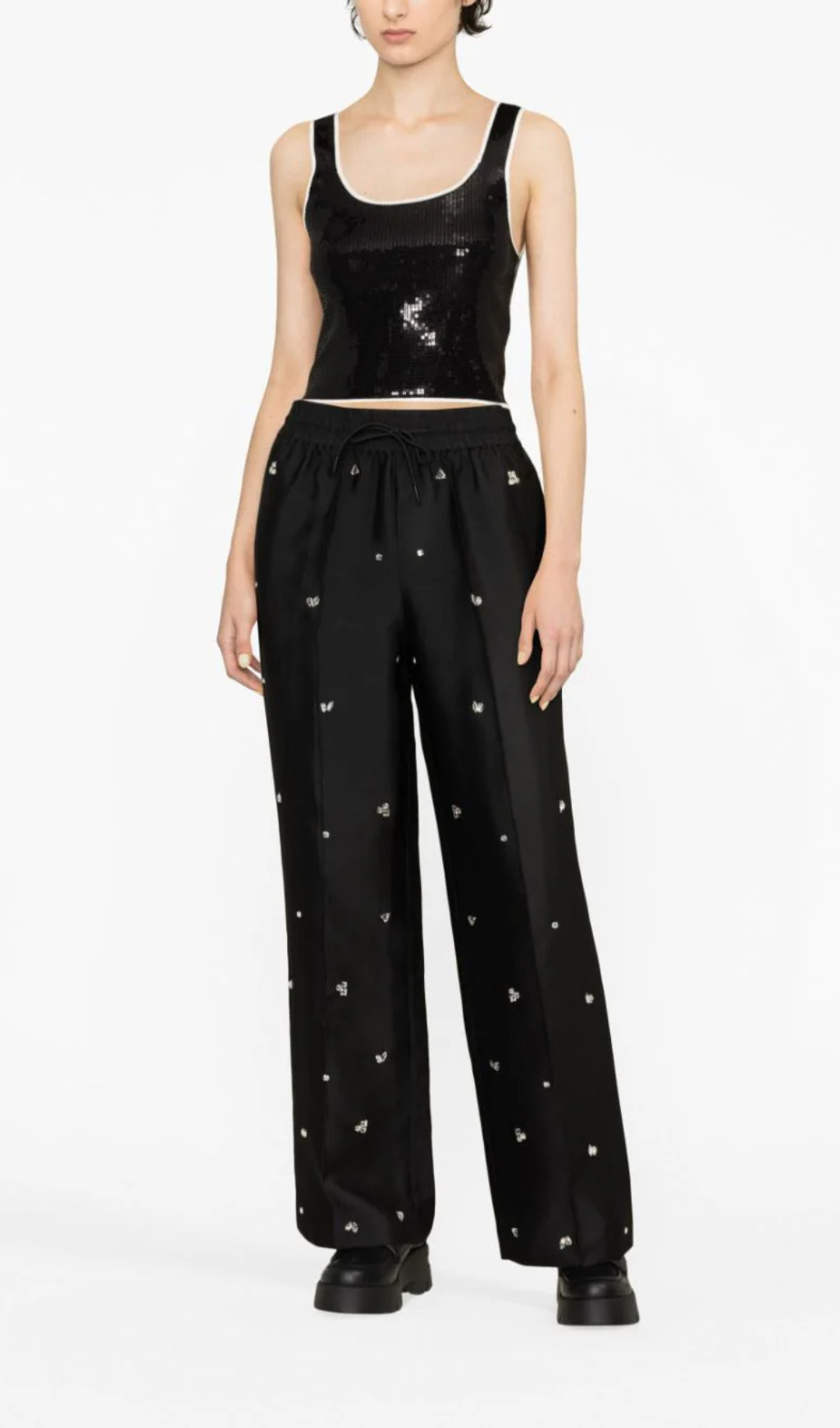 OVERSIZED EMBELLISHED TAFFETA PANTS Flowering Girl