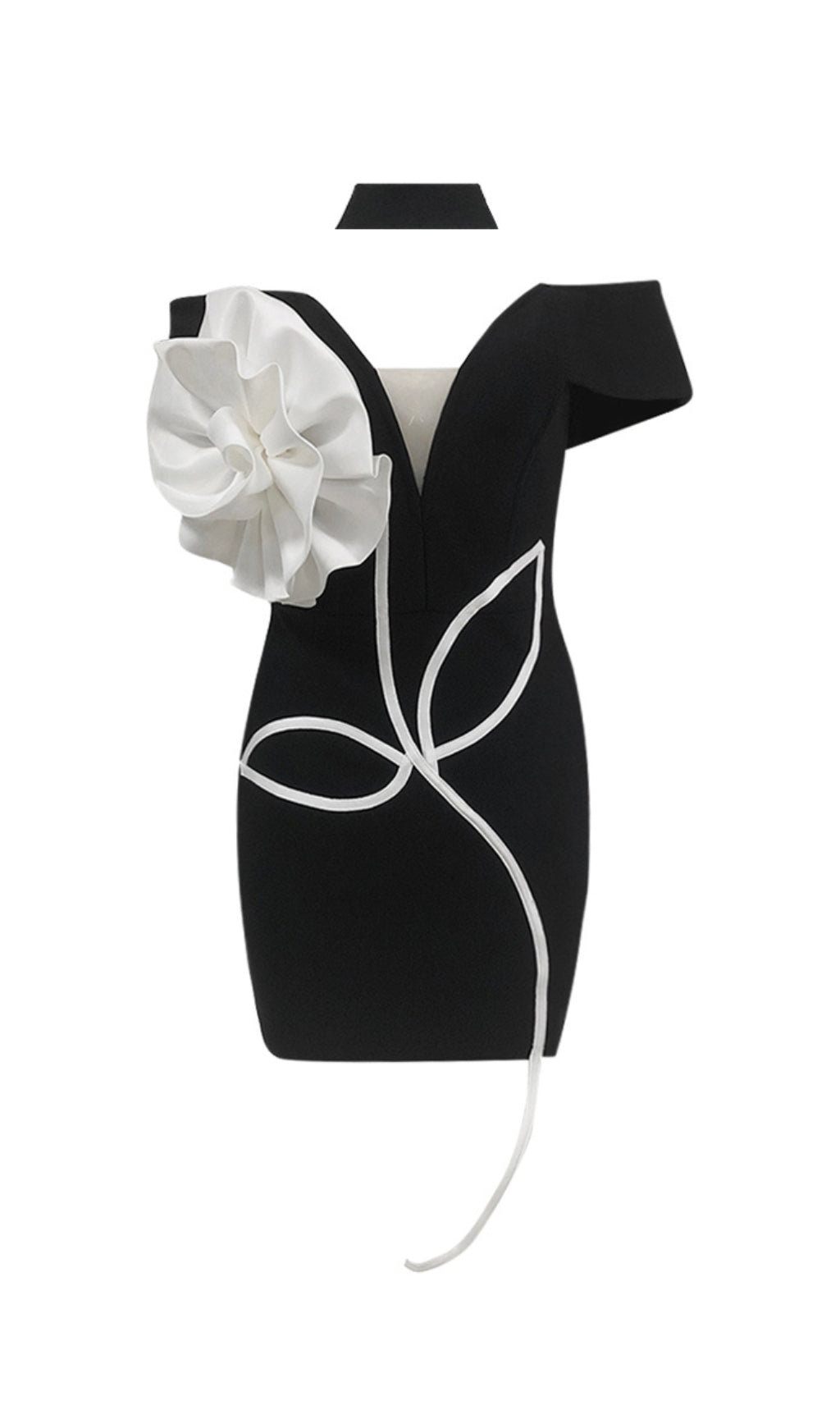 Bibi Black Flower Embellished Mini Dress Flowering Girl