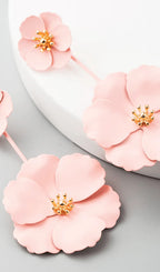 Bohemian Alloy Flower Long Earrings Flowering Girl