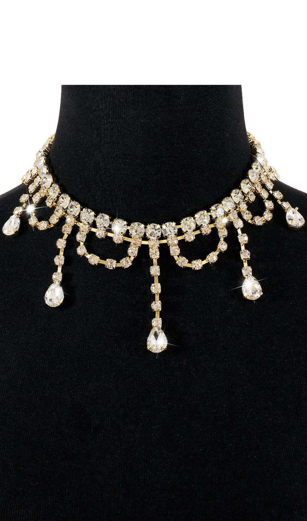 Gold Rhinestone Tassel Claw Chain Flowering Girl