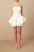 Olivia White Halterneck Ruffled Mini Dress Flowering Girl