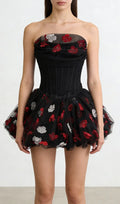 Kalani Strapless Corset Flower Mini Dress Flowering Girl