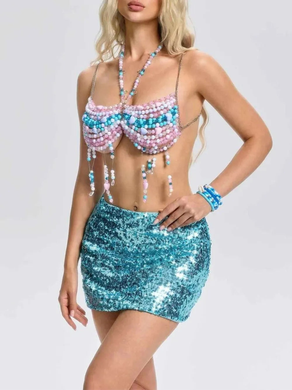 Fionexa Gemstone Beaded Bralette Flowering Girl