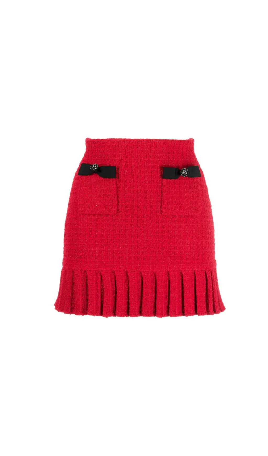 RED KNIT MINI SKIRT Flowering Girl