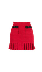 RED KNIT MINI SKIRT Flowering Girl