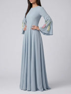 Vestra Flared Sleeve Flower Maxi Dress Flowering Girl