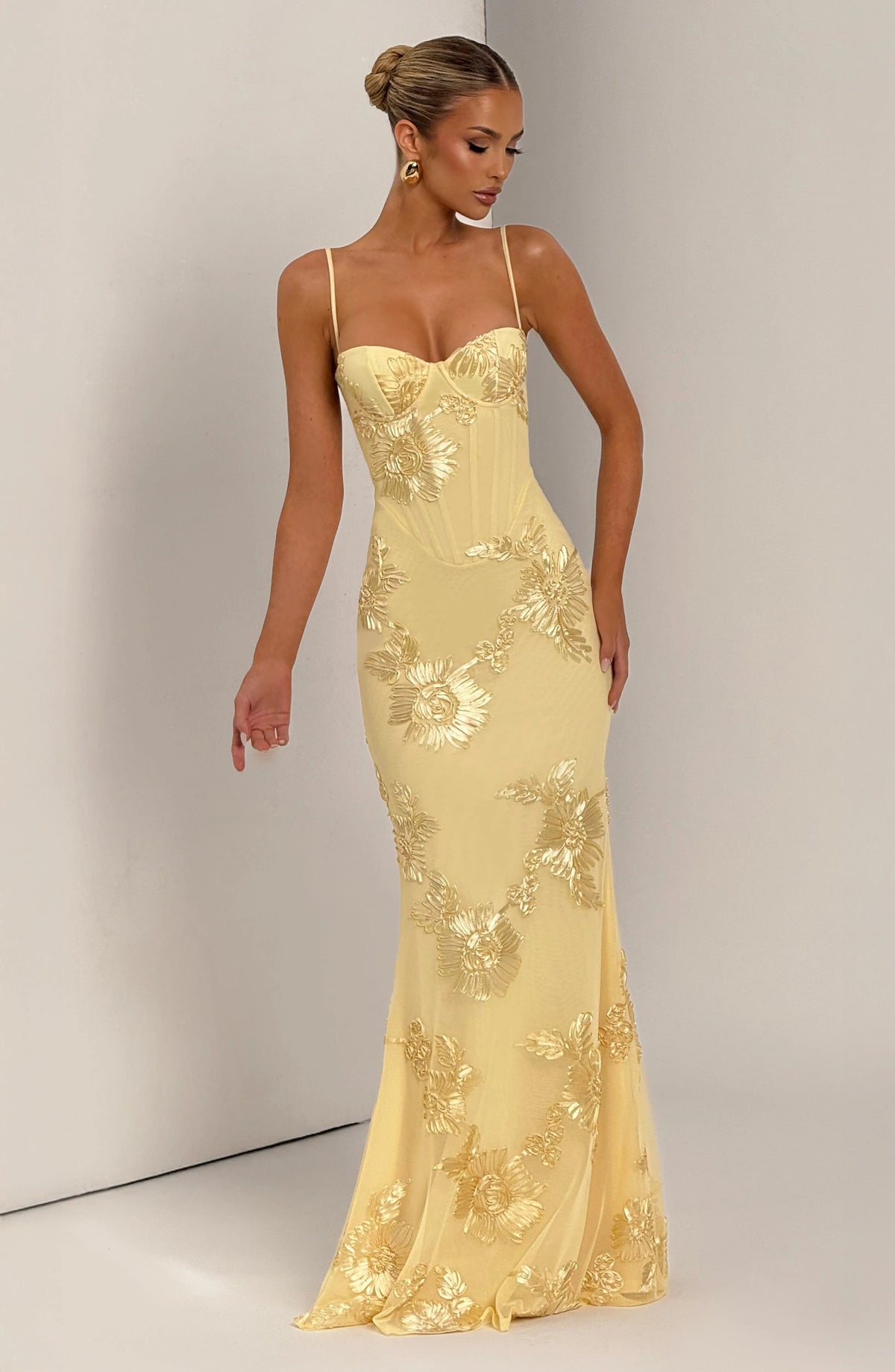 Nefertiti Maxi Dress - Lemon Flowering Girl
