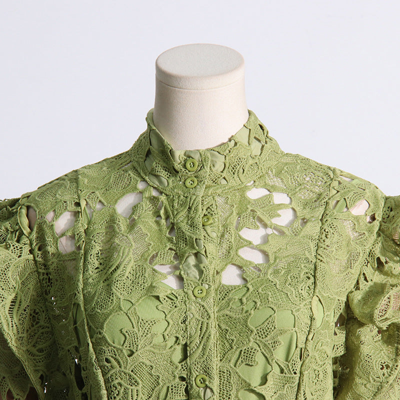 Adora Olive Lace Sleeve Midi Dress Flowering Girl