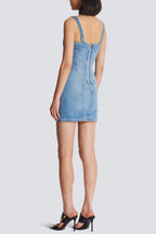 Ogana Gold Buttoned Denim Mini Dress Flowering Girl