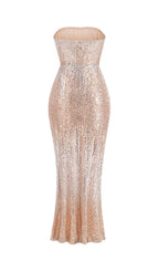 Jaffar Strapless Sequin Maxi Dress Flowering Girl