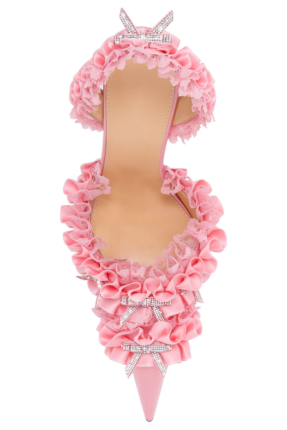 Avah Bow-embellished Slingback Pumps - Pink Flowering Girl