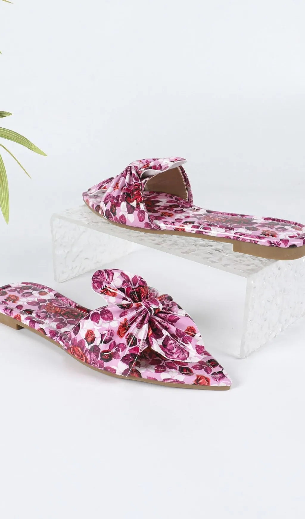Kyri Rose Red Bow Floral Printed Sandals Flowering Girl