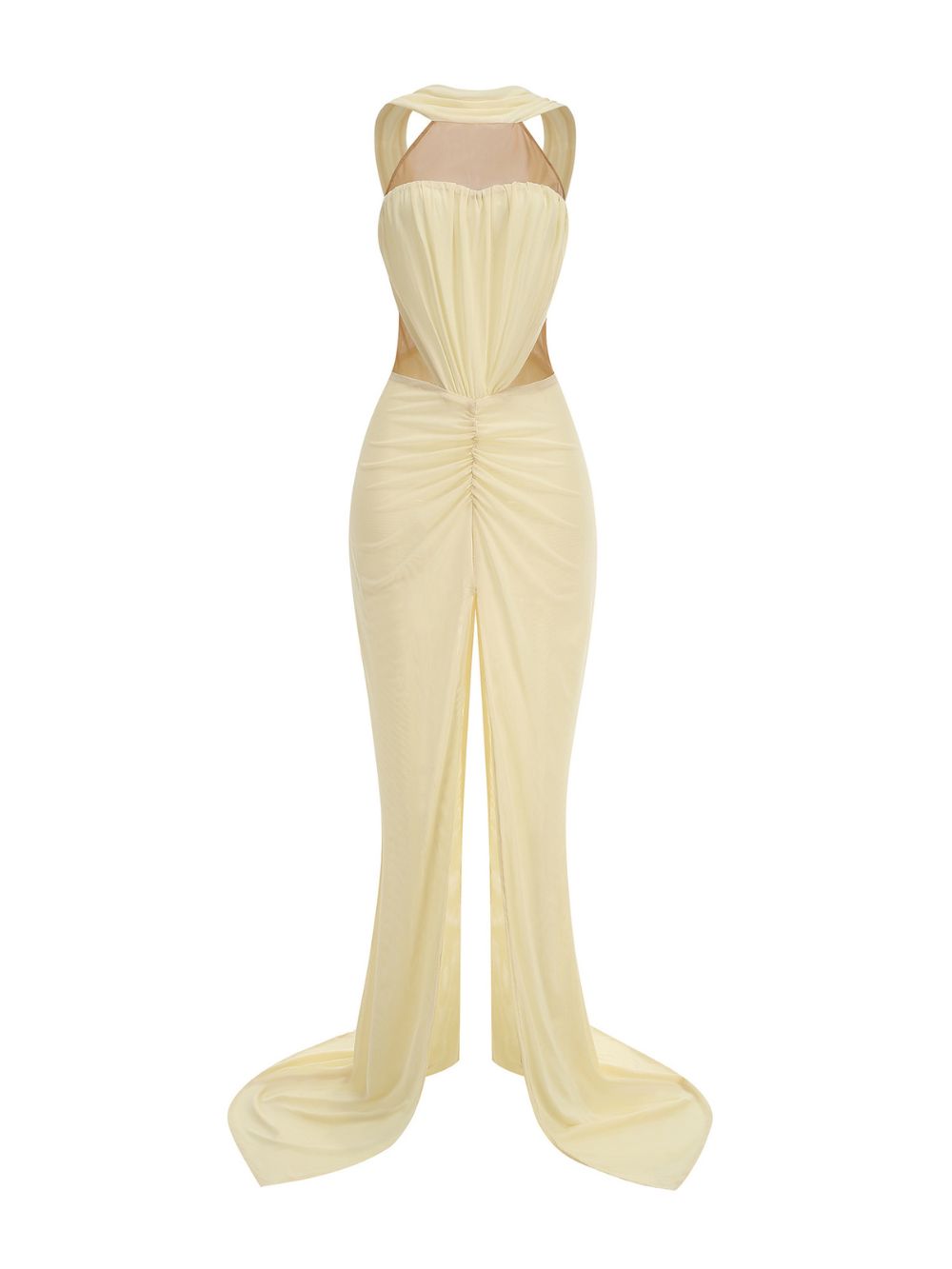 Merab Yellow Slit Maxi Dress Flowering Girl