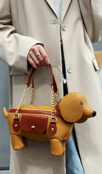 Khari Brown Dog-shaped Bag Flowering Girl