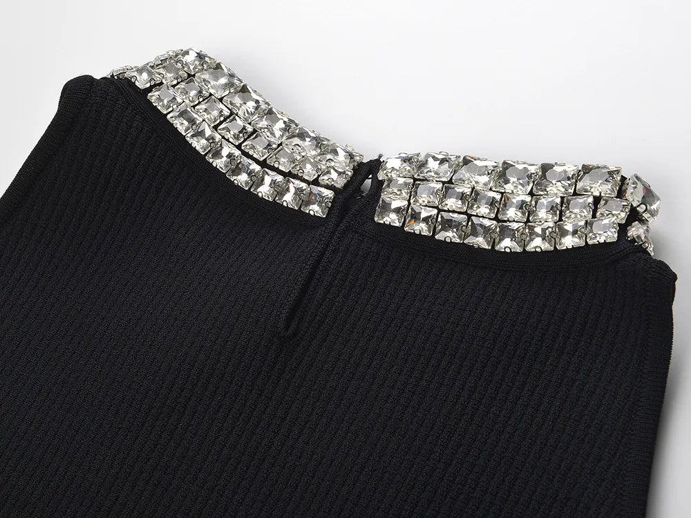 Rhinestone Collar Short Dress Flowering Girl