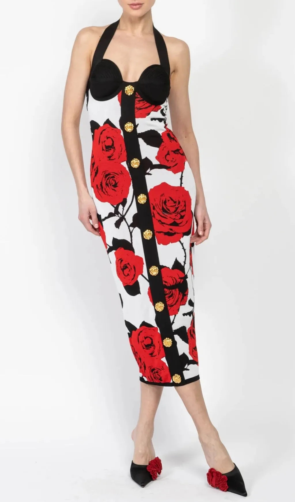 Atenea Flower Midi Bandage Dress Flowering Girl