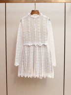 Odelette Cream Organza Lace Mini Dress Flowering Girl