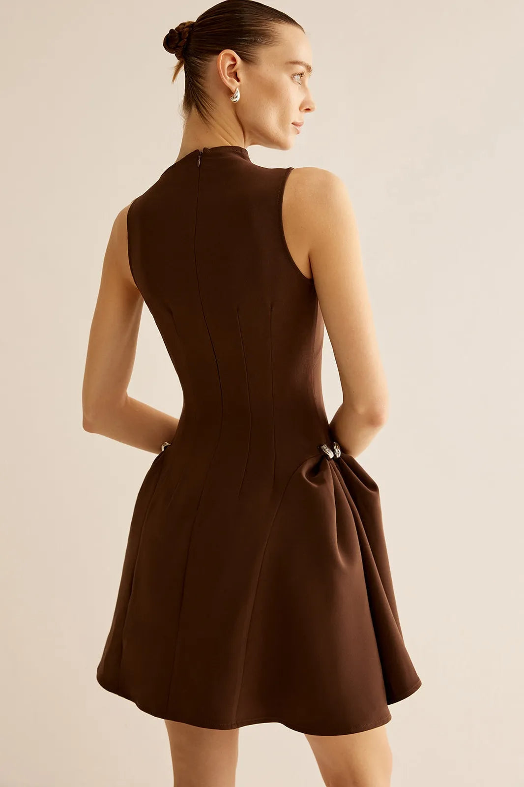 Samantha Asymmetrical Flared Mini Dress Flowering Girl