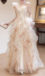 Keelty One-Shoulder Ruffle Maxi Dress Flowering Girl