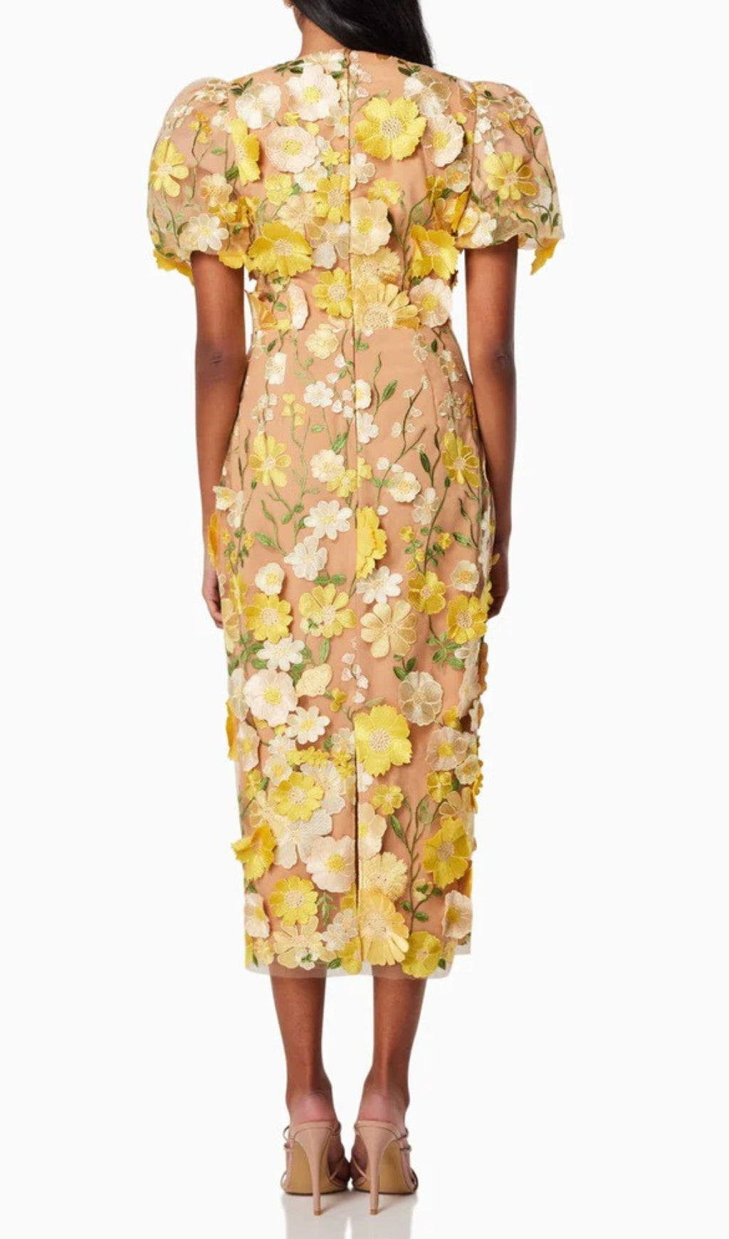 Aliya 3D Flower Midi Dress Flowering Girl