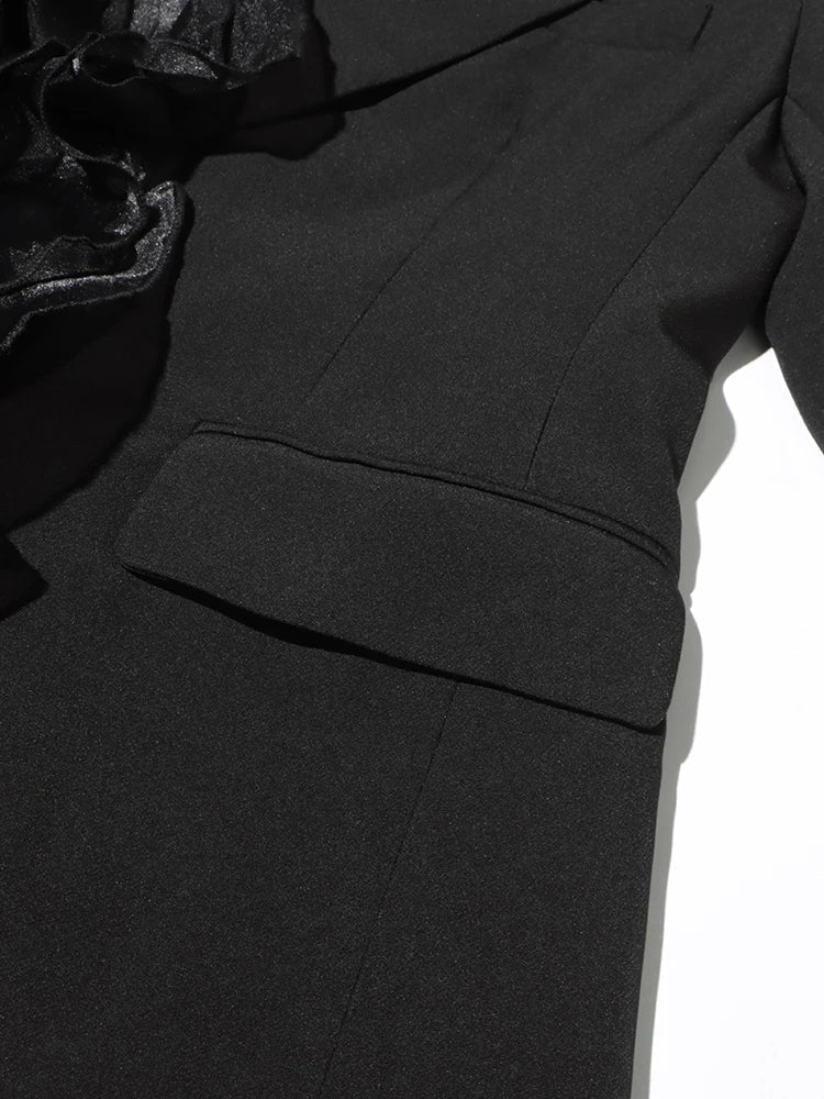 Patchwork Ruffles Chic Blazer in black Flowering Girl