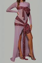 Zachary Long Sleeve Bow Sequin Dress Flowering Girl