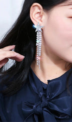 Asymmetrical Star Earrings Flowering Girl