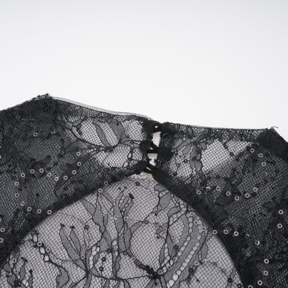 Black Sheer Lace High Neck Long Sleeve Tulle Mini Dress Flowering Girl
